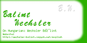 balint wechsler business card